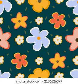 Hand drawn floral seamless pattern.