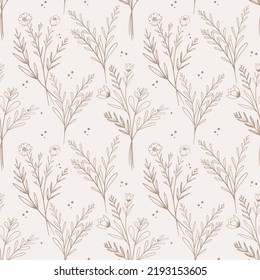 Hand drawn floral seamless pattern