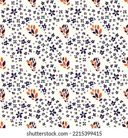 Hand drawn floral seamless pattern. Minimalist trendy print. Vector design for wallpaper, textile, fabric print, interior decor
