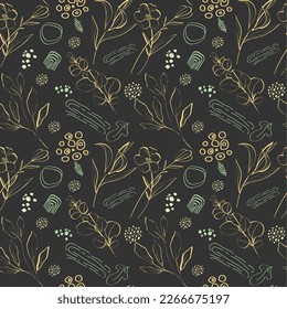 Hand drawn floral seamless pattern