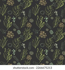Hand drawn floral seamless pattern