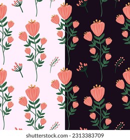 patrón sin soldadura floral dibujado a mano 