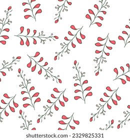 Hand drawn floral seamless pattern with beauty flowers vector design. Perfect for textile prints