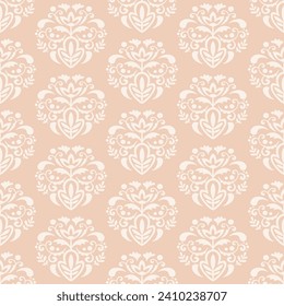 Hand drawn floral seamless pattern Victorian style texture. Vector illustration. Damask ornamental print. Vintage baroque background. Wallpaper, Classic oriental ceramic tile design