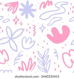 Hand Drawn Floral Seamless Pattern Background