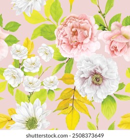 hand drawn floral seamless pattern ornament