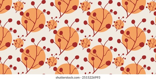 Padrão sem emenda floral desenhado à mão. Fundo pastel em minimalista para fundos, papéis de parede, têxteis e moda.