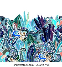 hand drawn floral seamless pattern