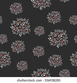 hand drawn floral seamless pattern