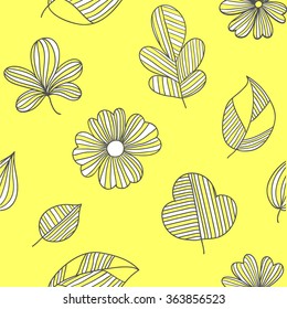 Hand drawn floral seamless pattern