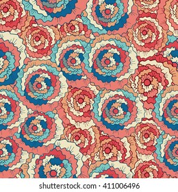 hand drawn floral seamless pattern
