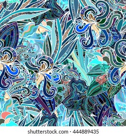 hand drawn floral seamless pattern
