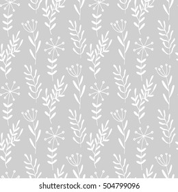 Hand drawn floral seamless pattern