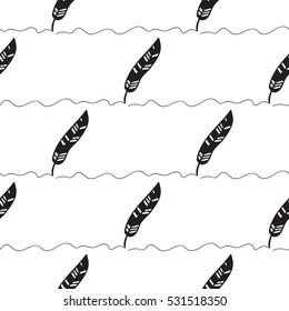 Hand Drawn floral seamless pattern with leaves. Vintage decorative plants for design background, invitations, greeting cards, logos, flayers, scrapbooking, etc