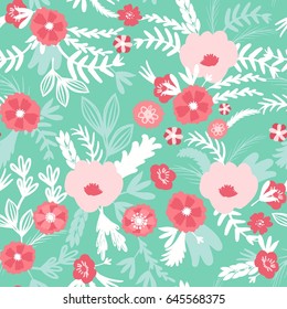 Hand drawn Floral Seamless Pattern Texture in vector .