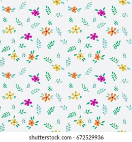 Hand drawn floral seamless pattern. Vector illustration