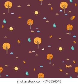 Hand Drawn Floral Seamless Pattern on subtle background. Vector Illustration