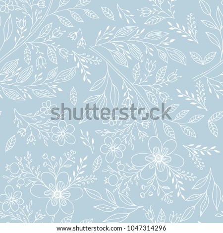 Hand drawn floral seamless pattern. Vintage background.