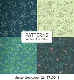 Hand drawn Floral spring pattern collection
