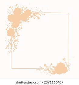 vector de marco cuadrado floral dibujado a mano Ilustración