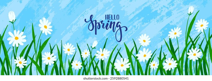 hand drawn floral template for cover. Home decor, backgrounds, cards. Children abstract and floral design in doodle style. Easter and spring holidays,