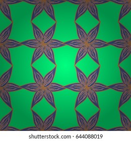 Hand drawn floral texture, blue decorative flowers. Vector seamless colorful floral pattern.