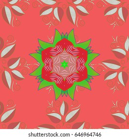 Hand drawn floral texture, blue decorative leaves. Vector seamless colorful floral pattern.