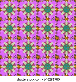 Hand drawn floral texture, cute decorative flowers. Vector seamless colorful floral pattern.