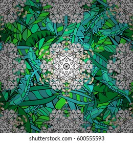 Hand drawn floral texture, decorative doodles. Vector seamless colorful floral pattern.