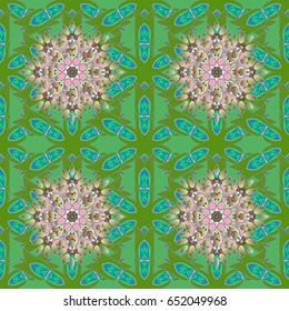 Hand drawn floral texture, decorative flowers. Vector seamless colorful floral pattern.