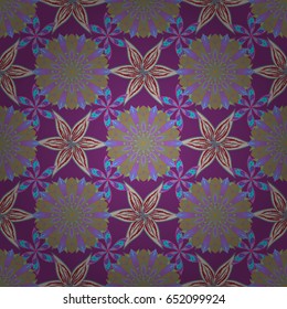 Hand drawn floral texture, decorative flowers. Vector seamless colorful floral pattern.