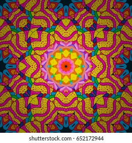 Hand drawn floral texture, decorative flowers. Vector seamless colorful floral pattern.