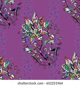 Hand drawn floral texture, decorative flowers. Vector seamless colorful floral pattern.