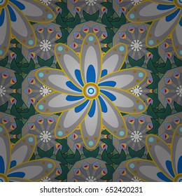 Hand drawn floral texture, decorative flowers. Vector seamless colorful floral pattern.