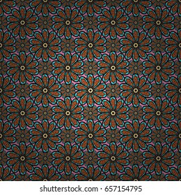 Hand drawn floral texture, decorative flowers. Vector seamless colorful floral pattern.