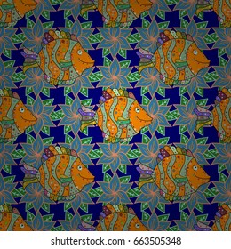 Hand drawn floral texture, decorative flowers. Vector seamless colorful floral pattern.