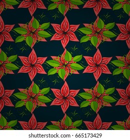 Hand drawn floral texture, decorative flowers. Vector seamless colorful floral pattern.