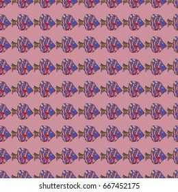 Hand drawn floral texture, decorative flowers. Vector seamless colorful floral pattern.