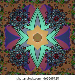 Hand drawn floral texture, decorative flowers. Vector seamless colorful floral pattern.