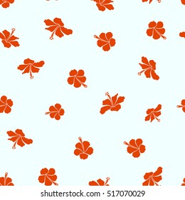 Hand drawn floral texture, neutral and orange decorative flowers. Vector illustration. Vector colorful floral pattern.