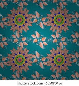 Hand drawn floral texture, pink decorative leaves. Vector seamless colorful floral pattern.