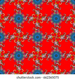 Hand drawn floral texture Vector seamless colorful floral pattern.