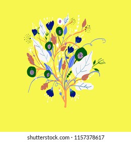 hand drawn floral vector background