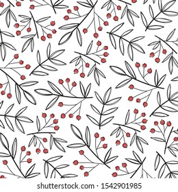  hand drawn floral Vector illustration.