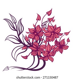 Hand drawn Floral vector illustration.
