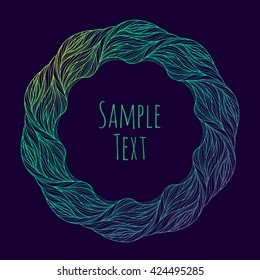 Hand drawn floral vector illustration. Vintage decorative wreath. Ornamental round lace.