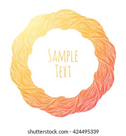 Hand drawn floral vector illustration. Vintage decorative wreath. Ornamental round lace.