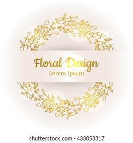 Hand drawn floral vector illustration. Vintage decorative wreath. Ornamental round lace.