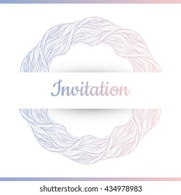 Hand drawn floral vector illustration. Vintage decorative wreath. Ornamental round lace. invitation card.