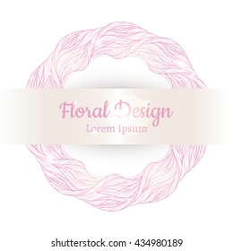 Hand drawn floral vector illustration. Vintage decorative wreath. Ornamental round lace.